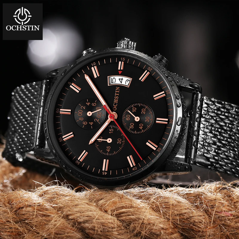OCHSTIN Fashion Trend High-end Watch Multifunction Quartz Movement Hot Model Pilot Series 2024 Men's Quartz Watch