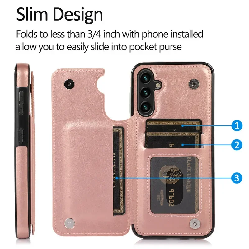 Luxurious Flip Leather Wallet Phone Case with Card Holder Back Cover