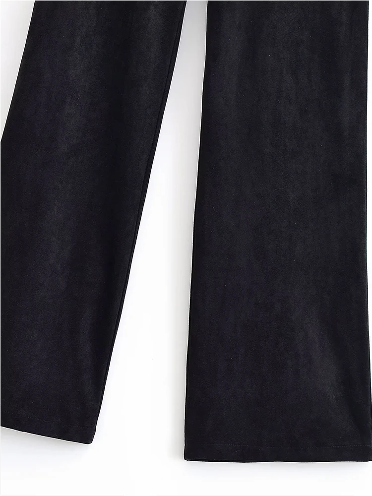 Chic Fashion Rivet Pants for Women Mid Waist Pants Woman Streetwear Casual Women's Pants Holiday Vintage Trousers Womens