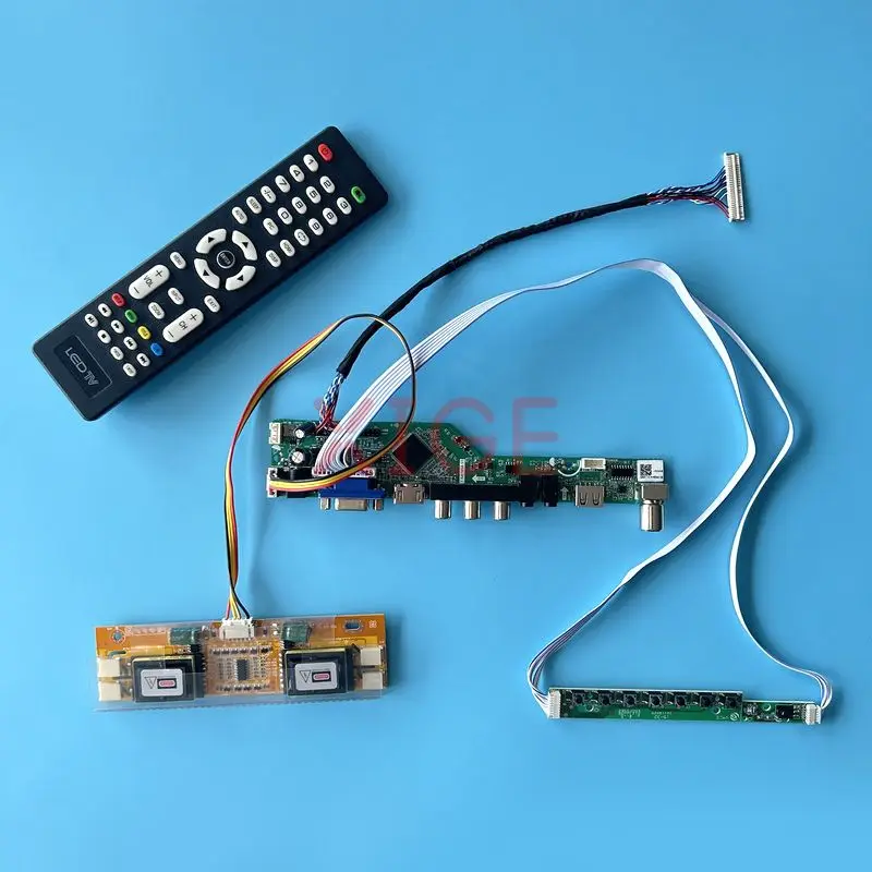 Плата контроллера ЖК-драйвера подходит для Φ LVDS 30 Pin 1366*768 Kit DIY AV + USB + IR + VGA + HDMI аналоговый ТВ 4CCFL экран