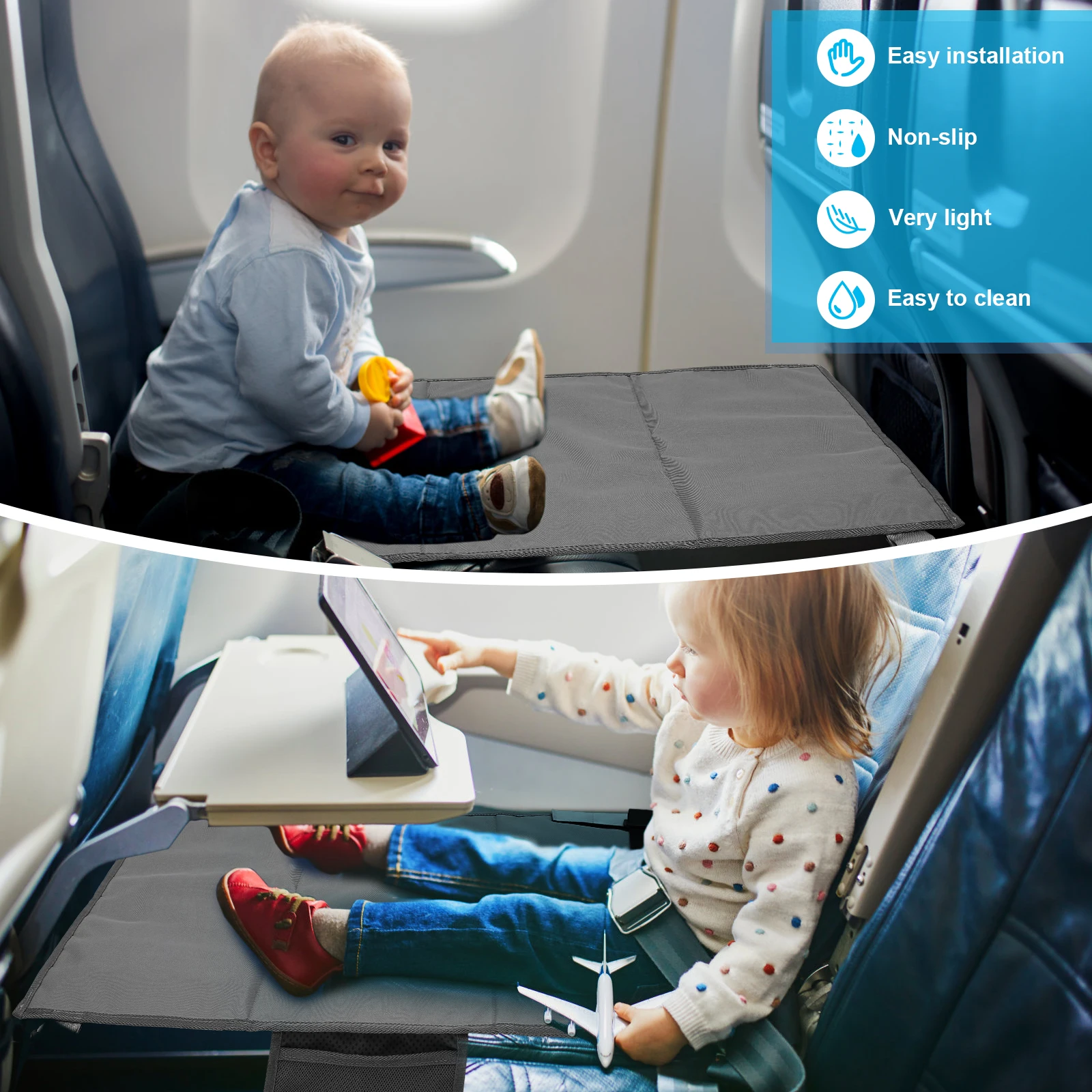 Toddler Airplane Seat Extender Portable for Kids Plane Travel Foot Rest Airplane Foot Hammock Baby Durable Footrest Bed airplane foot rest airplane seat extender