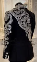 Luxury Beaded Jewelry Ornament Tuxedos Men Suit Glitter Sequins Customized Wedding Groom Blazers 3 Pieces Set rajes para hombre 2