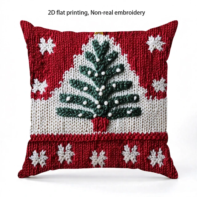 Red Snowflake Pillow Cover 3