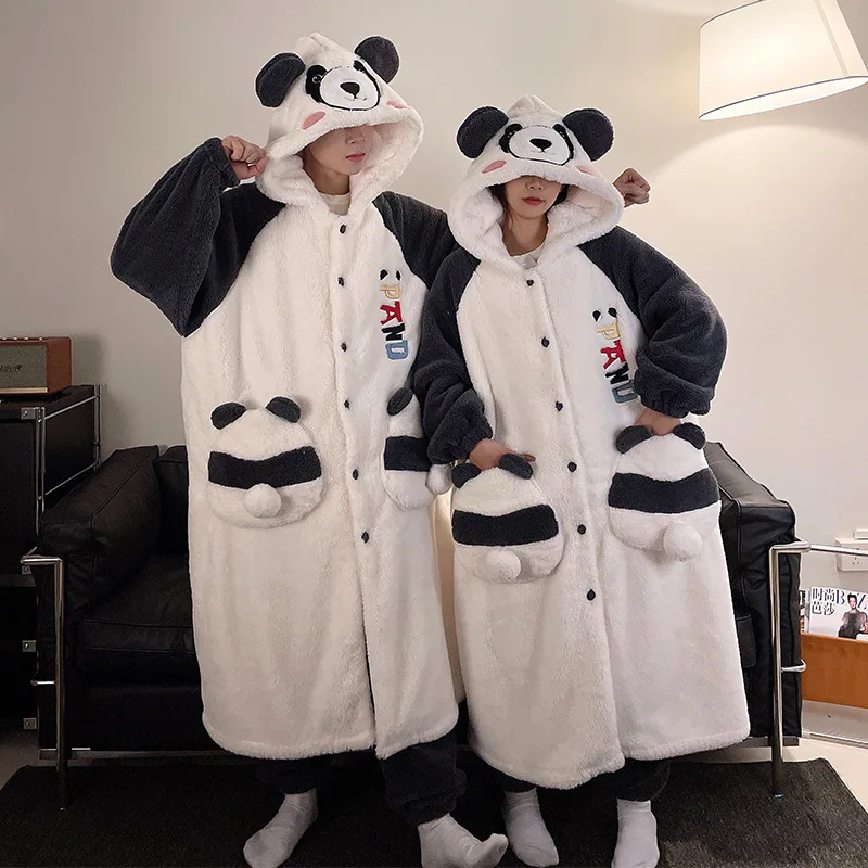 Matching Outfits Panda Hoodie For Couple Cartoon Panda Winter