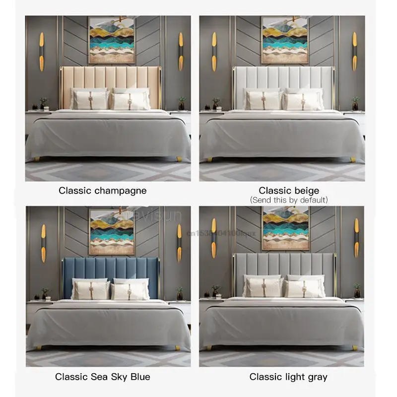 European Style Solid Wood King And Queen Size Bed For Bedroom Furniture Comfortable Upholstered High Quality Double Bed Set