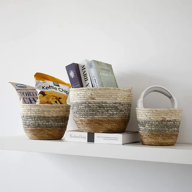 Handmade Woven Storage Basket Toy Organizer