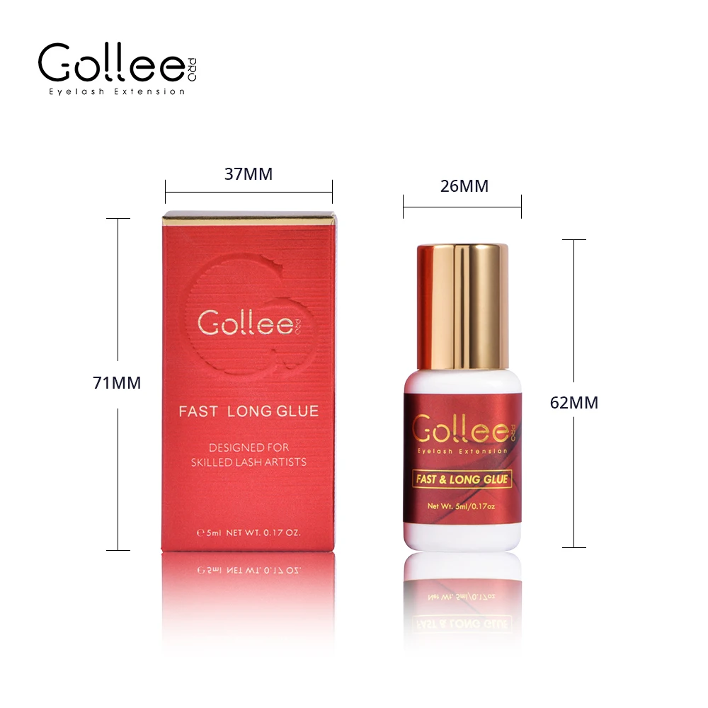 Gollee-1s 빠른 건조 10 개 속눈썹 연장, 도매 접착제 슈퍼 본더 프로 접착제 속눈썹