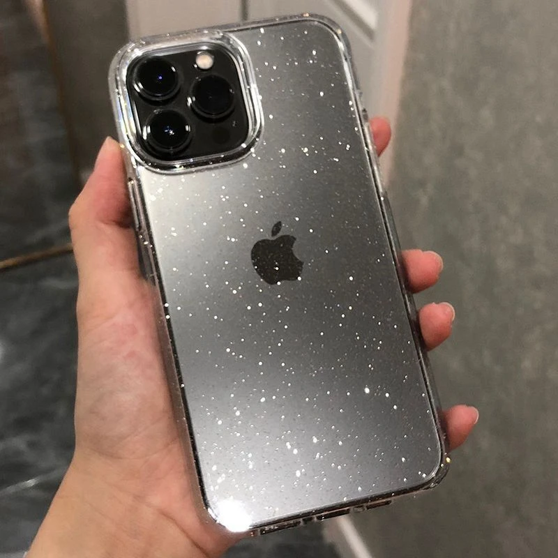 Bling Glitter Clear Case For iphone 6 6s 7 8 Plus X XS XR 11 12 13 14 Pro Max MiNi Shockproof Transparent Soft Cover Case phone case silicon cell phone case cell phone case cell phone
