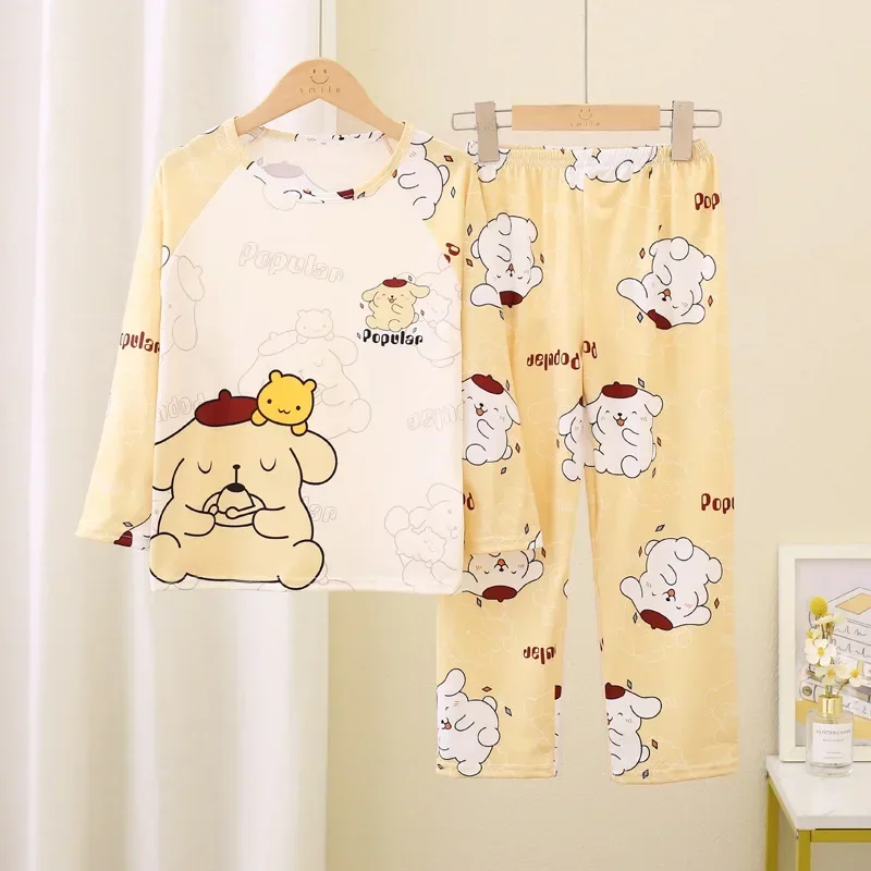 Miniso Winter Autumn Children's Pajamas Set 2024 Cute Anime Cartoon Kids Pijama Boy Girl Sleepwear Long-Sleeved Pants Loungewear 5
