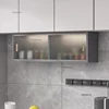 Nordic Glass Wall Mounted Kitchen Cabinets Creative Kitchen Furniture Aluminum Alloy Storage Cabinet Home Bedroom Display Locker 4
