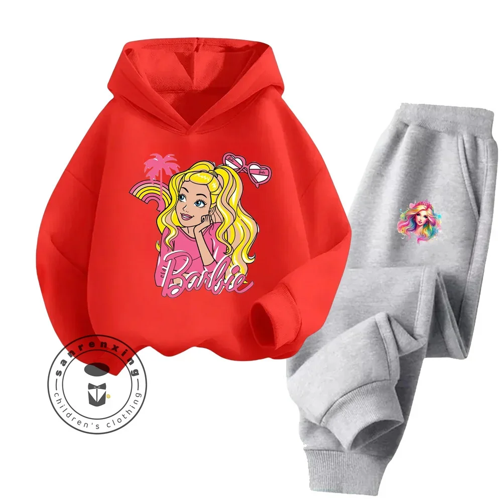 Barbie Soft Cotton Kawaii Long Sleeve Suitable for Children with Cute Graphics Breathable Outdoor Fall Winter Hoodie Tracksuit 6