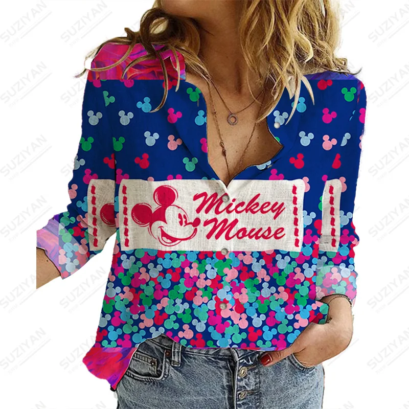 

Женская свободная рубашка с длинным рукавом, с принтом