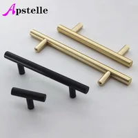 Apstelle สีดํา Golden ตู้จับแปรงสแตนเลสสตีลตู้ประตู KNOB เฟอร์นิเจอร์ลิ้นชักดึงบาร์ Handle 4