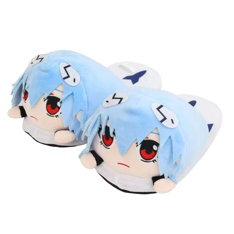 EVANGELION Rei Ayanami Plush Slippers: Cozy Anime-Inspired Footwear for Winter - true deals club