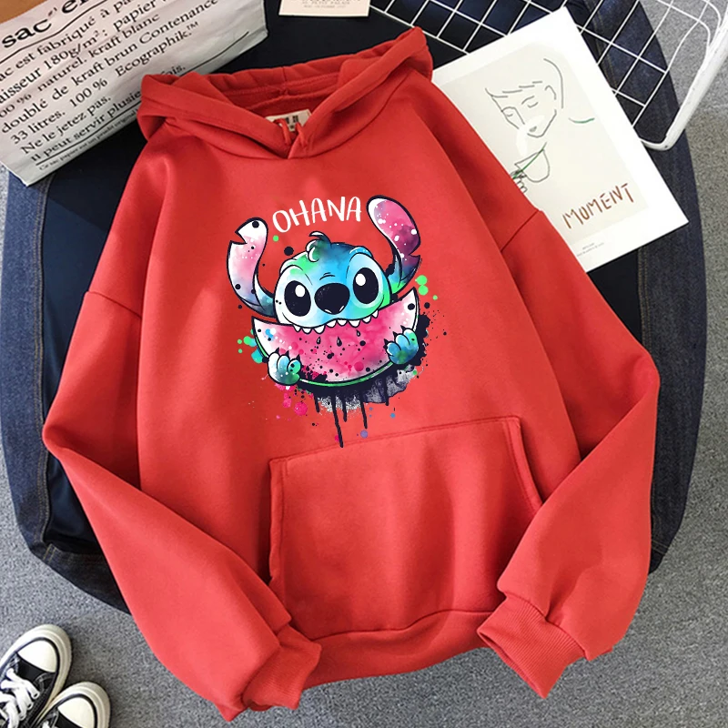 thumbnail image 1 of Sudaderas con capucha de Disney Stitch para mujer, sudadera Harajuku de los 90, ropa de calle de Manga, Unisex, 1 of 5