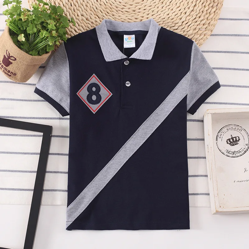 Nieuwe Jongens Zomer Kinderen Poloshirt Gestreepte Kinderen Jongens Poloshirts Engeland Stijl Mode Jongens Designer Kleding School Uniform Top