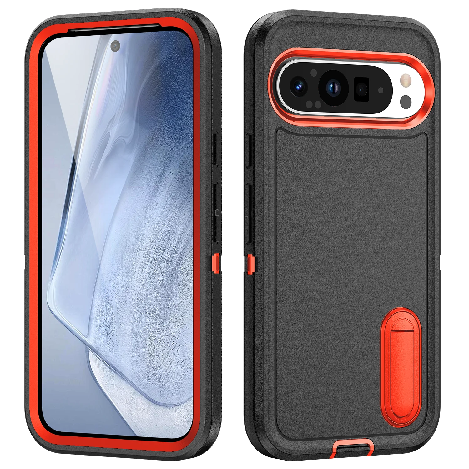 Ultimate Shockproof Hybrid Case with Hidden Stand Holder and Dual-Layer Bumper