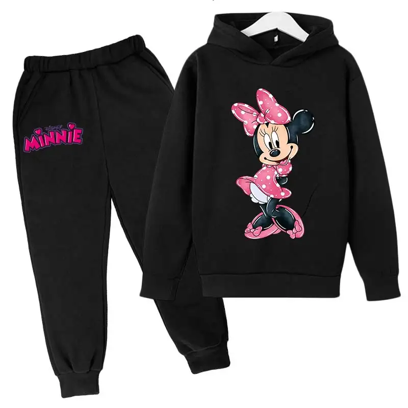 thumbnail image 1 of Conjunto de ropa de Minnie Mouse para niñas pequeñas con traje de otoño e invierno Conjunto de sudaderas con capucha de Mickey Mouse para niños pequeños Ropa para niños pequeños, 1 of 5