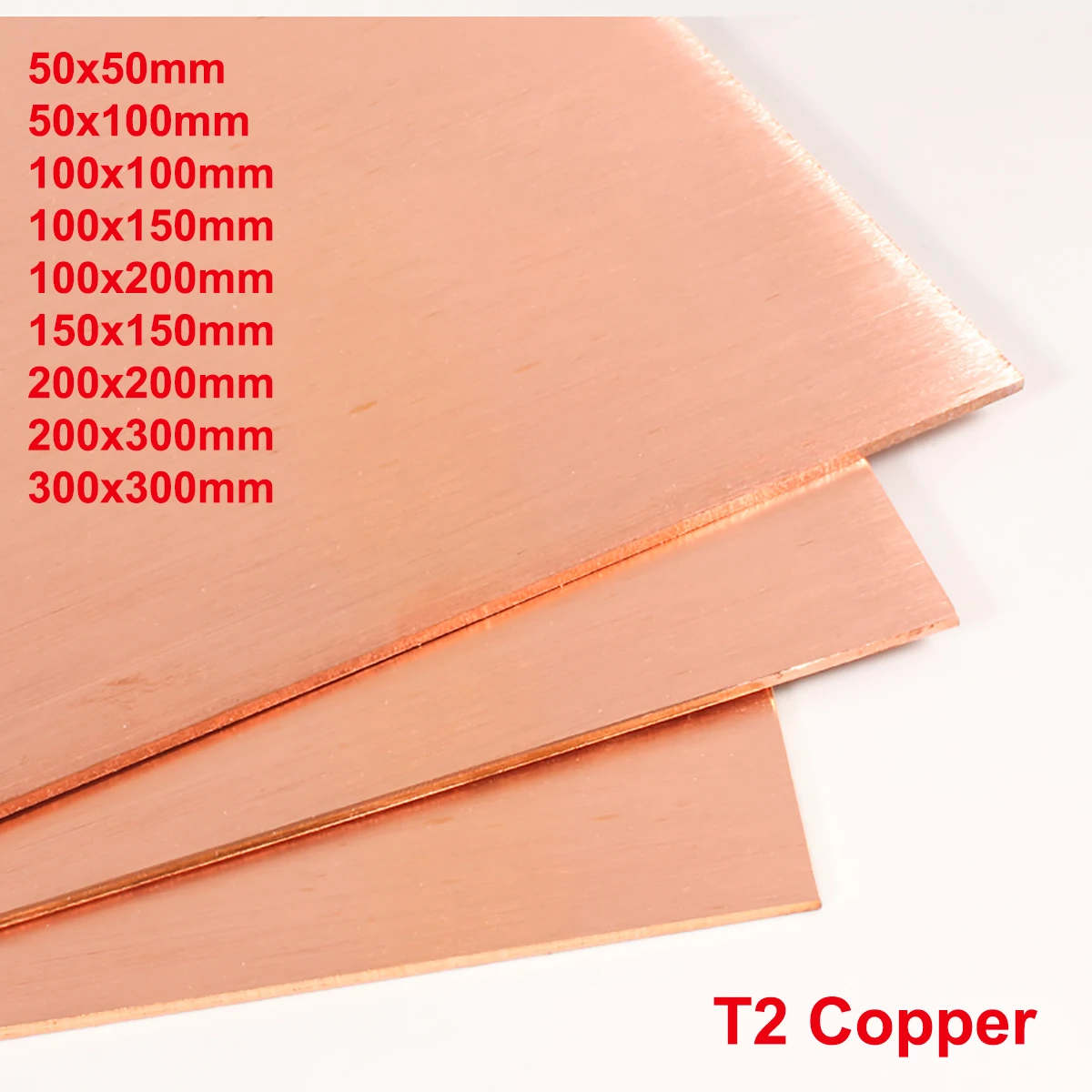 99.9% Pure Copper Plate 0.8-4mm Thick Metal Sheet Art DIY Crafts Model  Material