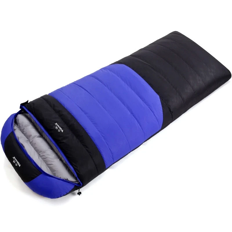 

White Goose Down Envelope Sleeping Bag Adult Envelope Single Person Ultralight Outdoor Camping Wich Cap Portable1500g1800g 2000g