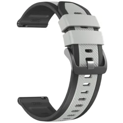 Sport Silicone 22mm Watch Strap Band - Versatile and Durable Replacement Wristband - 22mm Universal (1 - Grey Black)