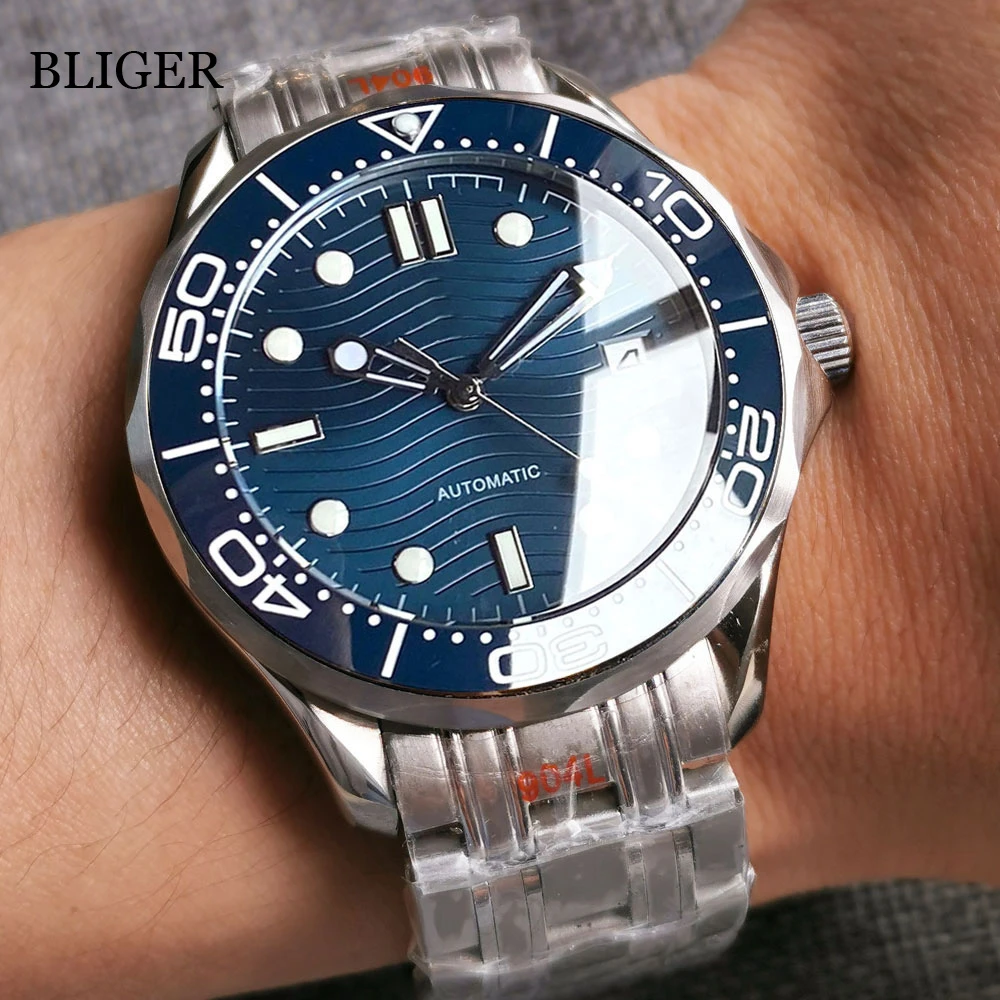 Bligger 高級時計,41mm mechoreメンズ,サファイアガラス,nh35,miyota,5000ムーブメント,スチールバンド,セラミック ベゼル,機能|機械式時計| - AliExpress