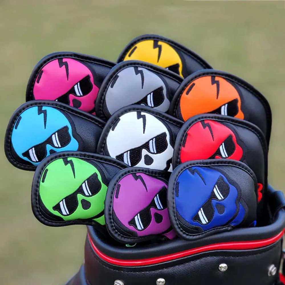 

Classic Skull Golf Iron Headcover PU Leather Golf Club Covers with Magnetic Type and Blade Putter Cover
