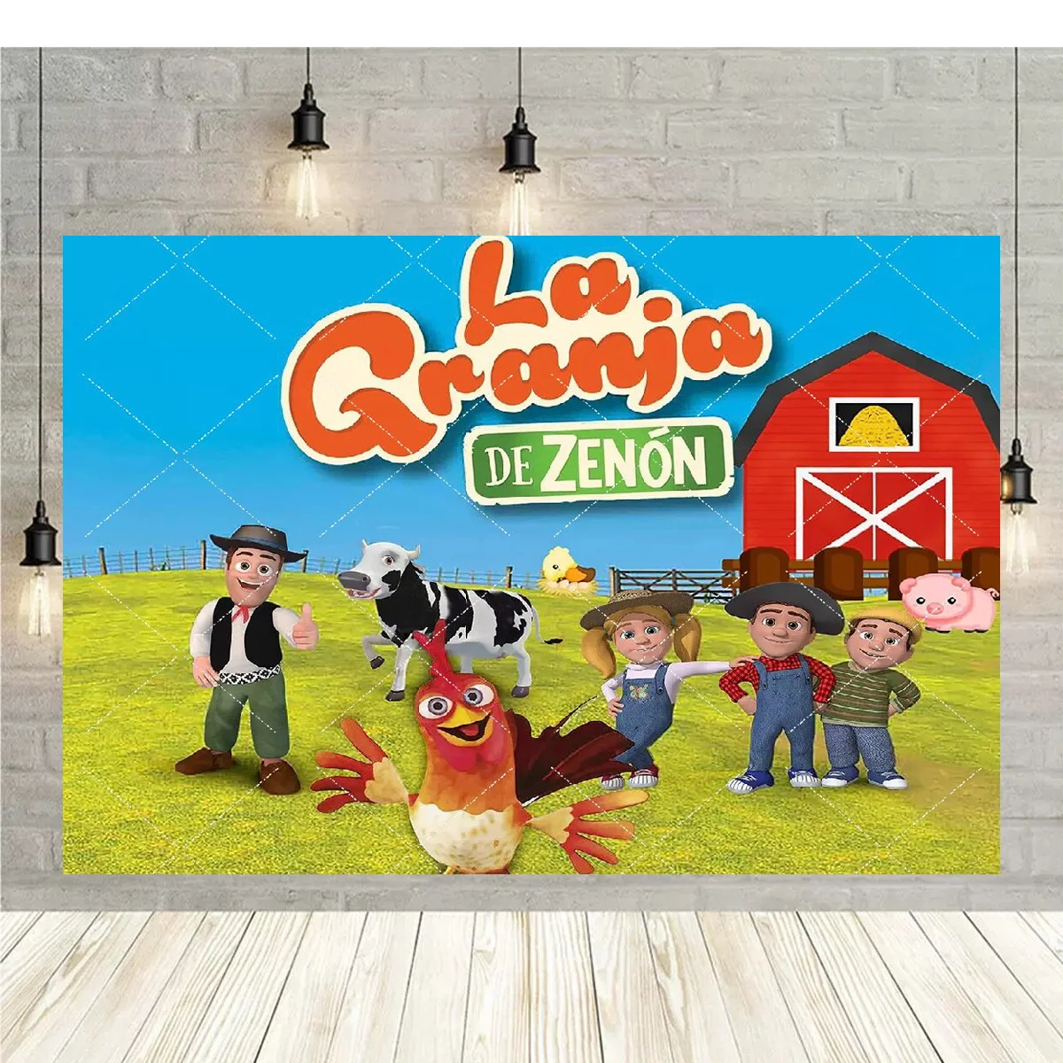Green Grass Farm Party Decoration Backdrop for Kids' Birthday or Baby Shower