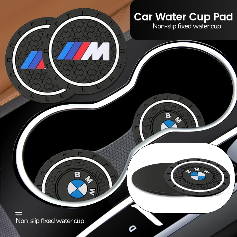 2 pièces, sous-verre pour voiture, porte-gobelet, porte-bouteille, tapis antidérapant, accessoires pour BMW Série i3 i4 G07 G06 G05 G02 G01 F48 F39 G42 G30 M