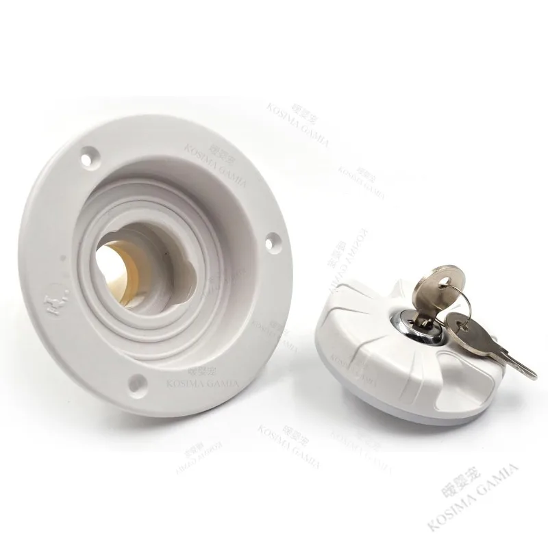 Exterior Hatch Black/White Round Gravity Water Inlet with Lock RV Accessories Caravan for RV Boat Camper Trailer Car Accessories - 5