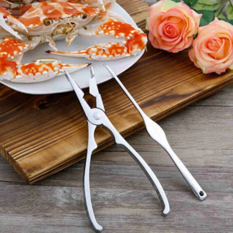 2PCS /set Crab Cracker Pick Set Stainless Steel For Crab Lobster Fork Useful Utensils Home Kitchen Seafood