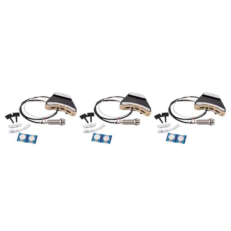 

3X Acoustic Guitar Soundhole Preamp Piezo 3 Band Pickup Eq With Microphone