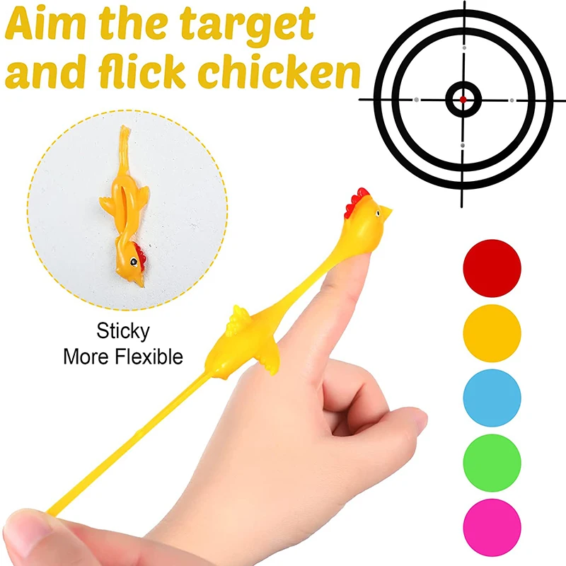Slingshot Chicken Funny Rubber Flicking To Ejection Toy Turkey Flingers Stretchy Game Party Favor School Activity Gifts rubber flicking toy