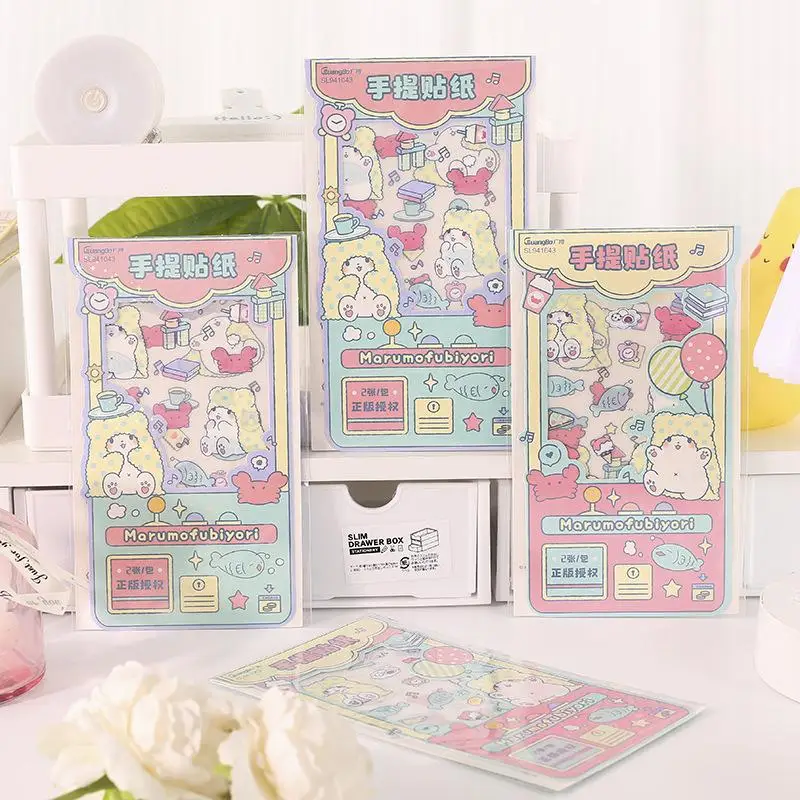 

2 шт. милые наклейки Sanrio марумофубирори, матовые водонепроницаемые наклейки для домашних животных, мультяшное украшение, Diy наклейки, детские игрушки для девочек