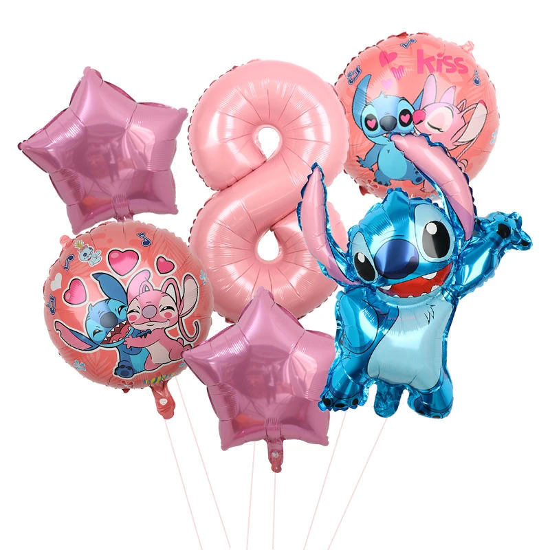 thumbnail image 1 of Nueva decoración para fiesta de cumpleaños de Stitch, Lilo & Stitch, servilletas de papel azul cielo, platos, vasos, vajilla, telón de fondo, globos, suministros para baby shower, 1 of 5