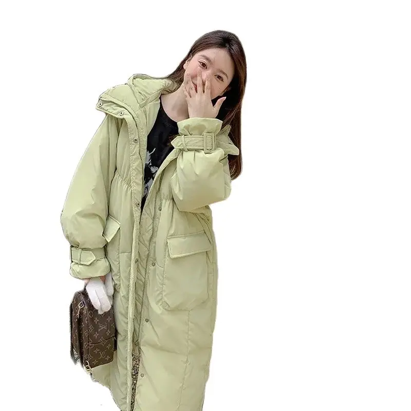 

Winter 2023 New Down Cotton-Padded Jacket Women's Coat Long Over The Knee Thickened Versatile Relaxed For Students Overcoat