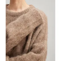 Women's Alpaca Wool thick Sweater winter Round Neck Loose Solid Color Knit Pullovers Top 2