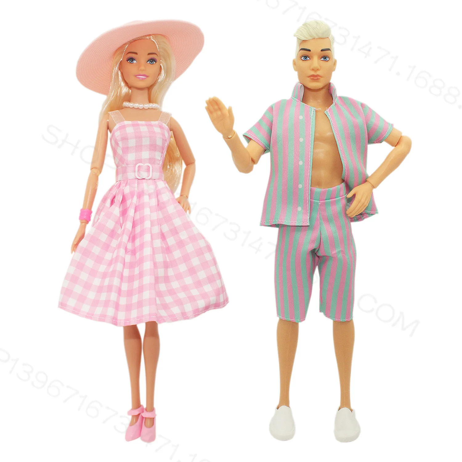 Pink Plaid Dress Doll Inch 30cm Ken Barbie The Movie Barbie