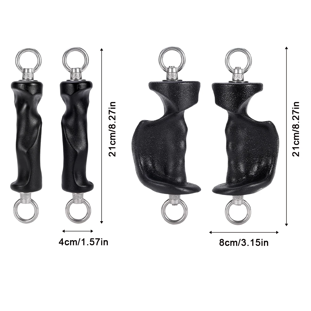 Multi-Functional Gym Accessories 1 Pair Dual Ring Nut Ergonomic Handles Cable Machine Grips for Lat Pulldown Row Fly