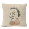 Boho Leaf Monstera Rainbow Sun Pillow Cover Geometric Nordic Living Home Decor Decorative Leaves Floral Linen Cushion Case 4