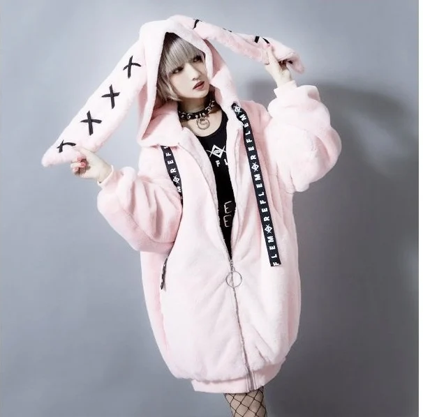 Japan Style Cute Plush Coat Women 2023 Autumn and Winter Sweet 