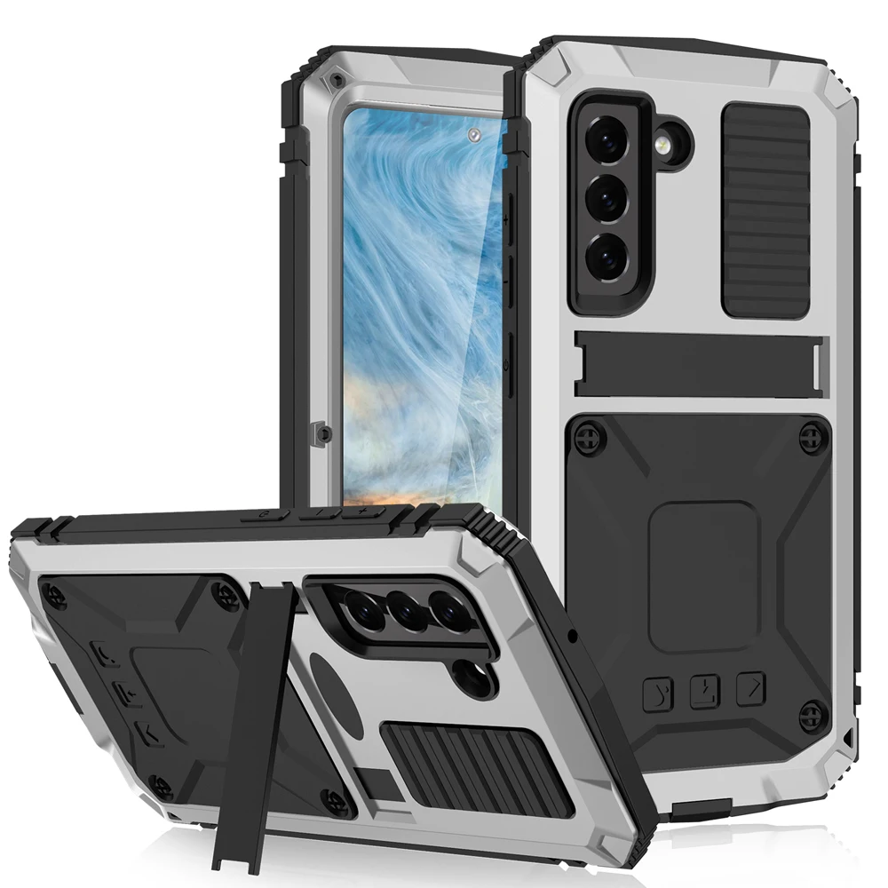 

Heavy Duty Shockproof Fundas Metal Stand Cover Coque For Samsung Galaxy S21 Fe S21fe 6.41 Inch Case Tpu Silicone Shell