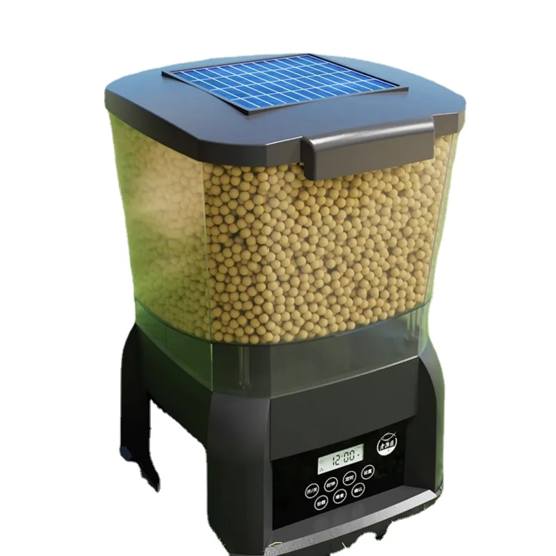 

Yjq Solar Automatic Feeder Outdoor Fish Pond Fish Pond Timing Feeding Machine