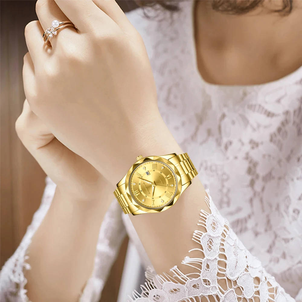 LIGE Classic Quartz Watch For Women Fashion Creative Six Diamond Pointer Design Women Watch Top Brand Luxury Waterproof Watches 5