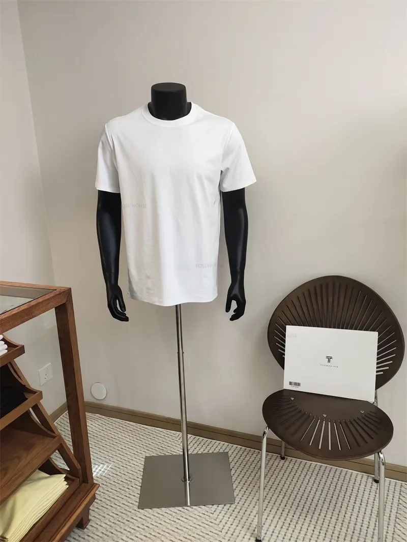 Man Small Half Body Mannequins Shelf Clothing Store Male Fake Body Mannequin Props with Metal Base Fashion Window Display Stand