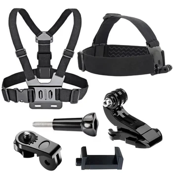 All In One 6 pezzi Set di accessori per action camera Cinghia per la testa del telefono Supporto per fascia toracica regolabile Riprese POV per GoPro Hero 13 12 11