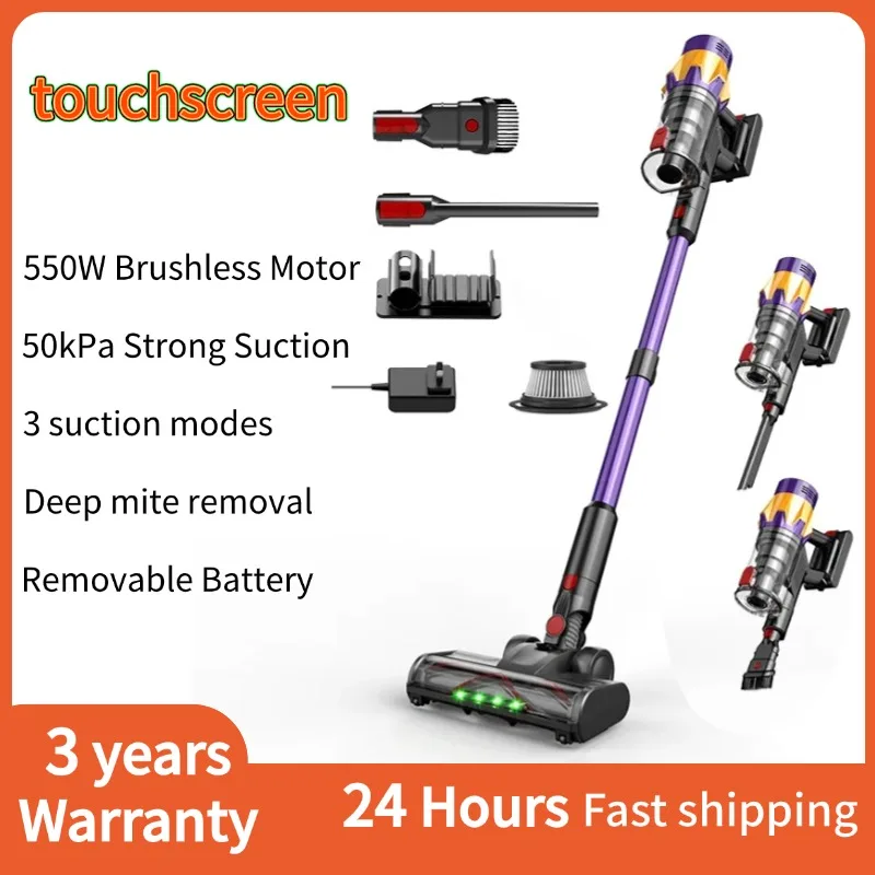 IDEACH V18 550W 50kPa Handheld Wireless Vacuum Cleaner with Touch Display Detachable Battery 40mins Electric Broom for Home,Car 1