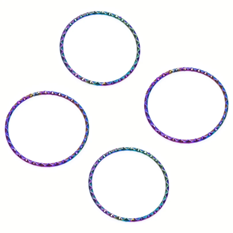 

10PCS Alloy Minimalist Circle Shape Pendant Accessory Rainbow Color Jewelry DIY Making Necklace Earring Metal Bulk Wholesale