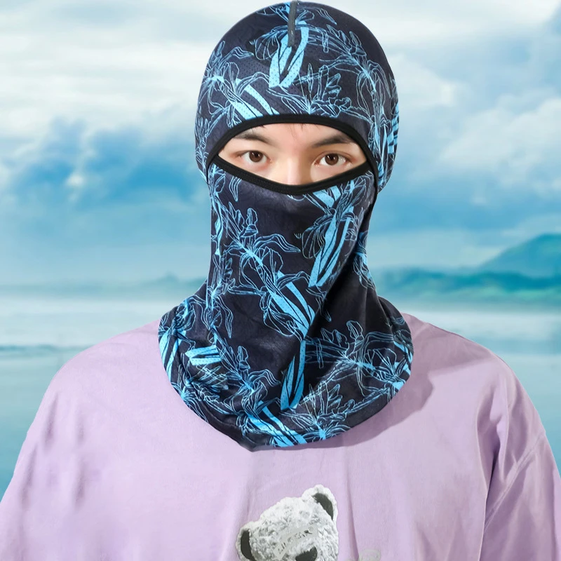 Summer Cool Balaclava Ice Silk Motorcycle Neck Cycling Helmet Full Face Hood Sun Anti-UV Protection Sports Face Cover Hat balaclava mask cycling headwear sunproof headwear