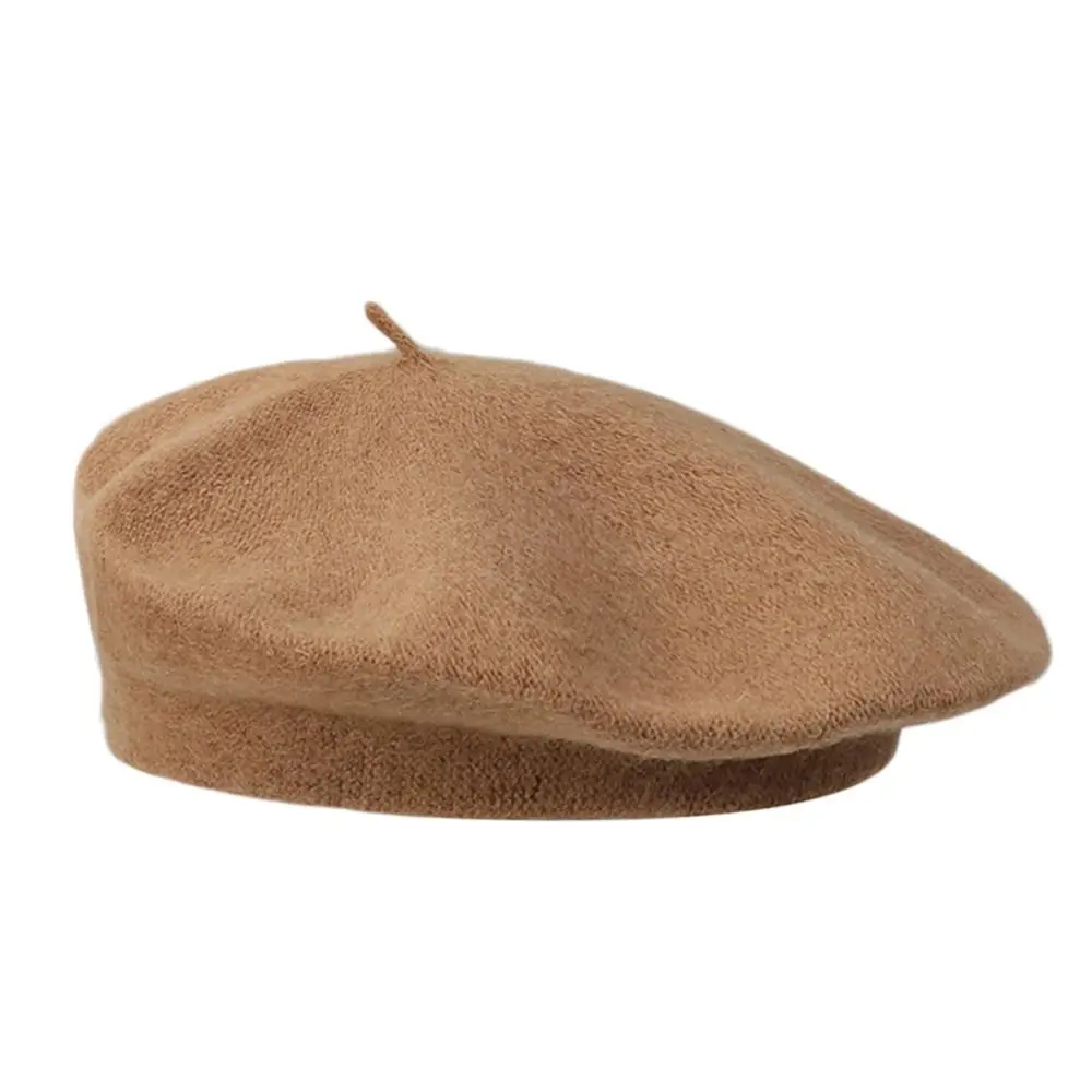 Mode Warme Winter Wolle Baskenmütze Einfarbig Retro Französisch Künstler Hut Alle Abgestimmt Elegante Plain Cap Dame – Detail 3